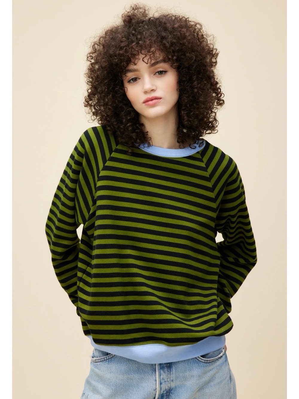 NWT Daydreamer Stripe Long Sleeve Sweatshirt Green